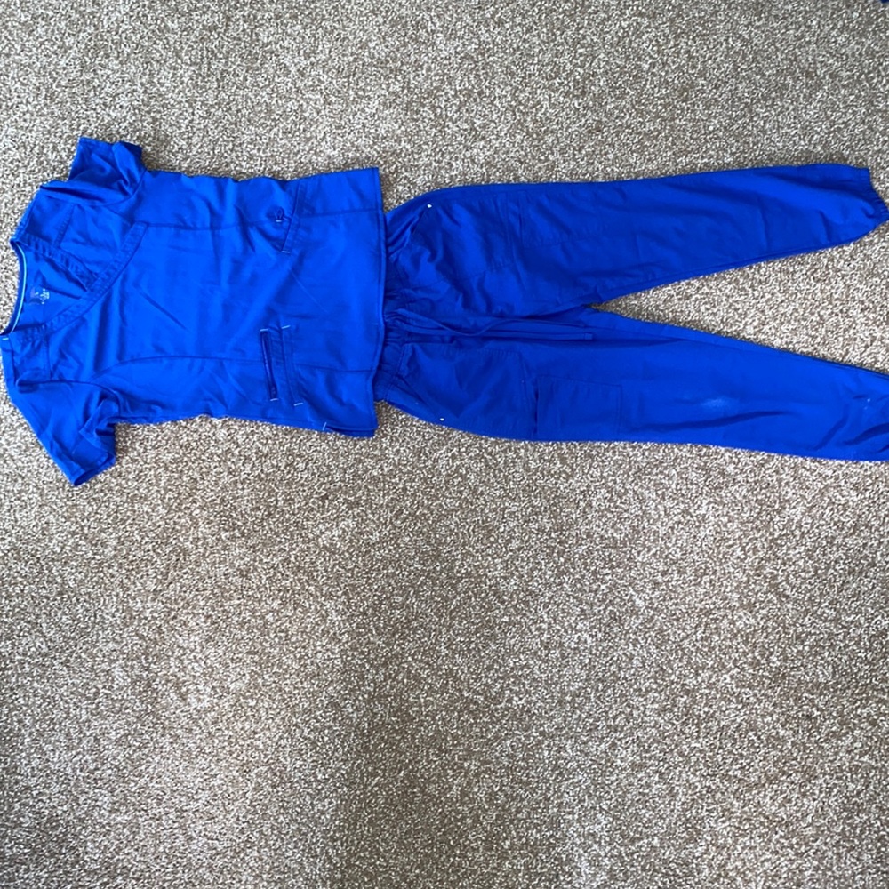 electric blue scrub set